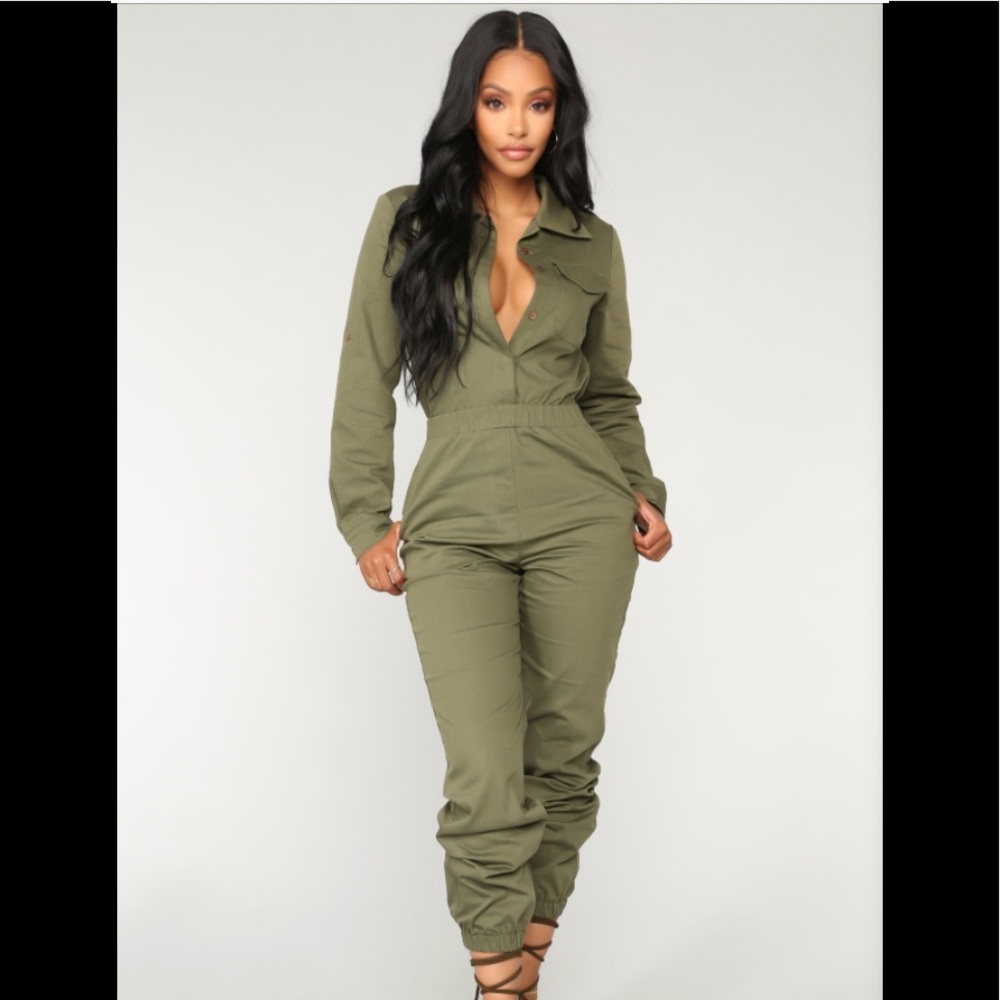 Fashion Nova Aviator Babe Jumpsuit NWT